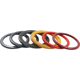 6 Assorted Bakelite Stacker Bangle Bracelets sizes range 3 in. x 3 3/4 in.