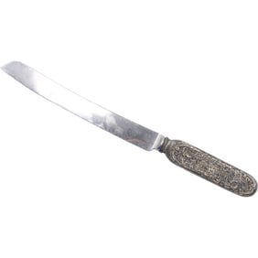 JUDAICA ,SHABBAT KNIFE STERLING SILVER HANDLED SHEFFIELD ENGLAND