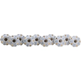 Set of 10 Porcelain Curtain Tie Backs Hand Paint Decoration 4.25 in. x 5.5 in.