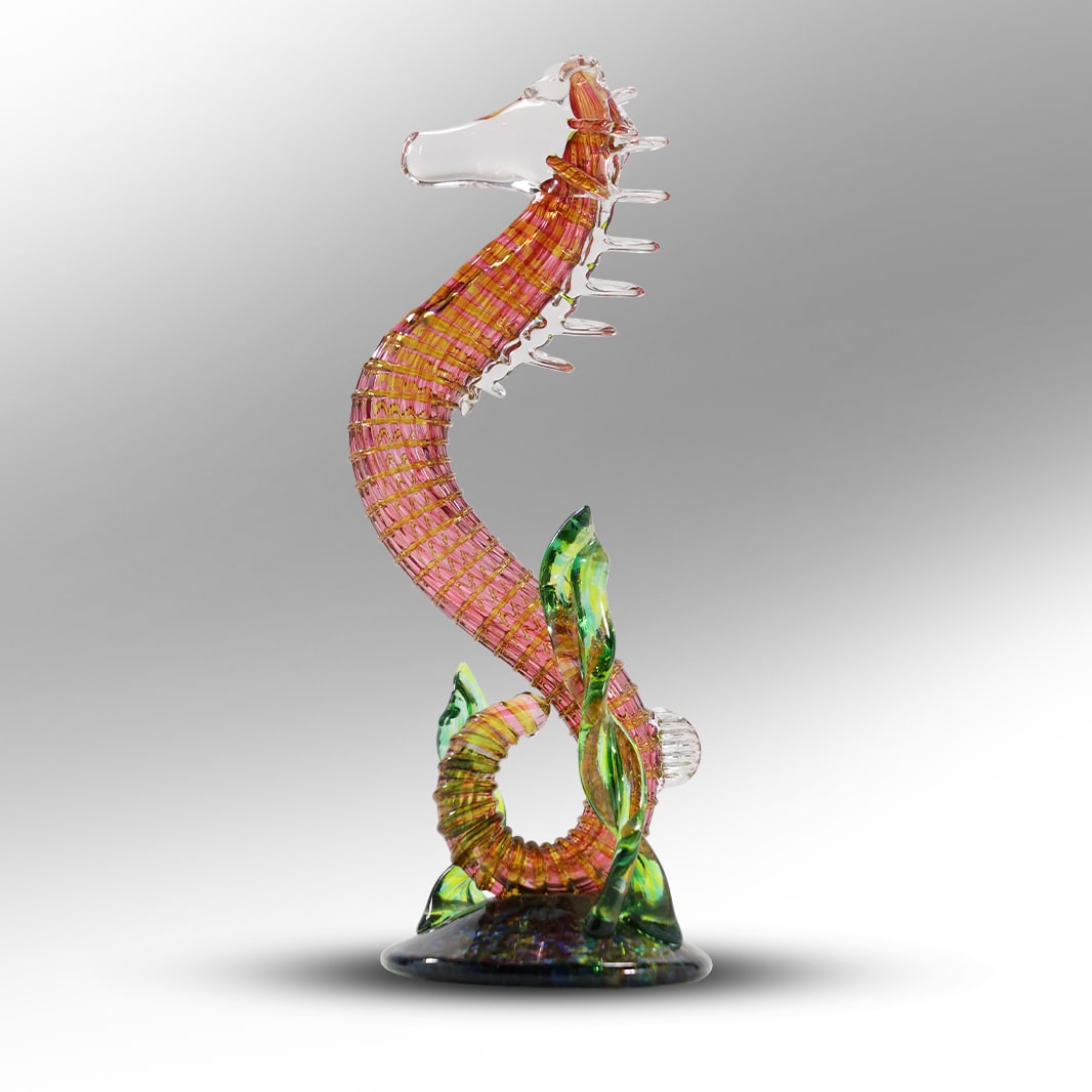 Rod Hart signed Art Glass Sea Horse Figural Sculpture 10.5 inches height x 4 in. wide: Rod Hart signed Art Glass Sea Horse Figural Sculpture 10.5 inches height x 4 in. wide. size: 10.5 h 4 w