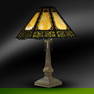 Quality Antique 8-Panel 2-Color Slag Glass Overlay Table Lamp with 8 Panel Slag Glass Border