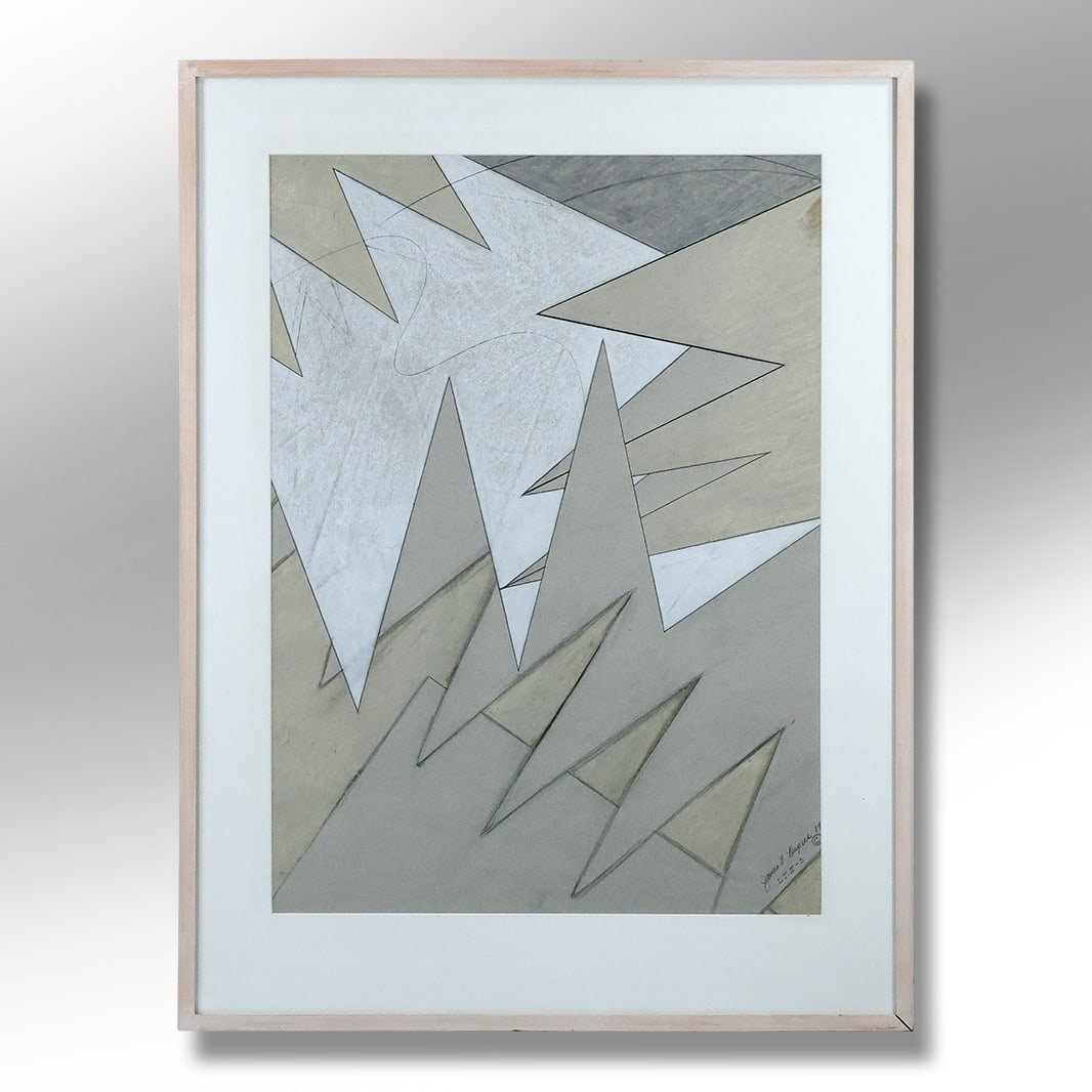 James E Dupree, American, Geometric Abstract Graphite and Iridescent Oil Stick, L.T. II-3, 1987 (1 of 13)