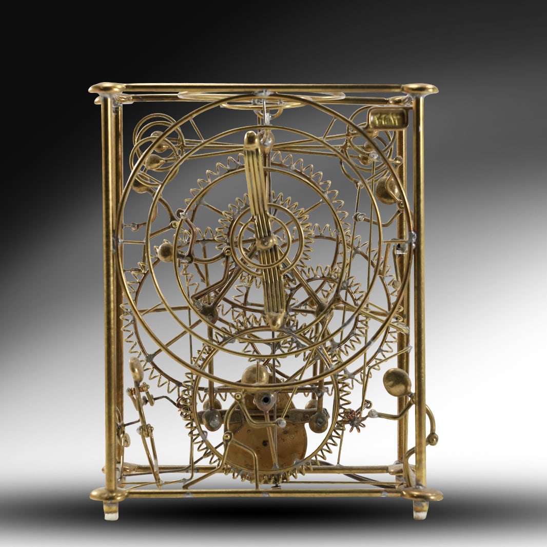 GORDON BRADT KINETIC STUDIOS SIX MAN CLOCK, Signed, 9.25 in. height x 8 in. wide (1 of 20)