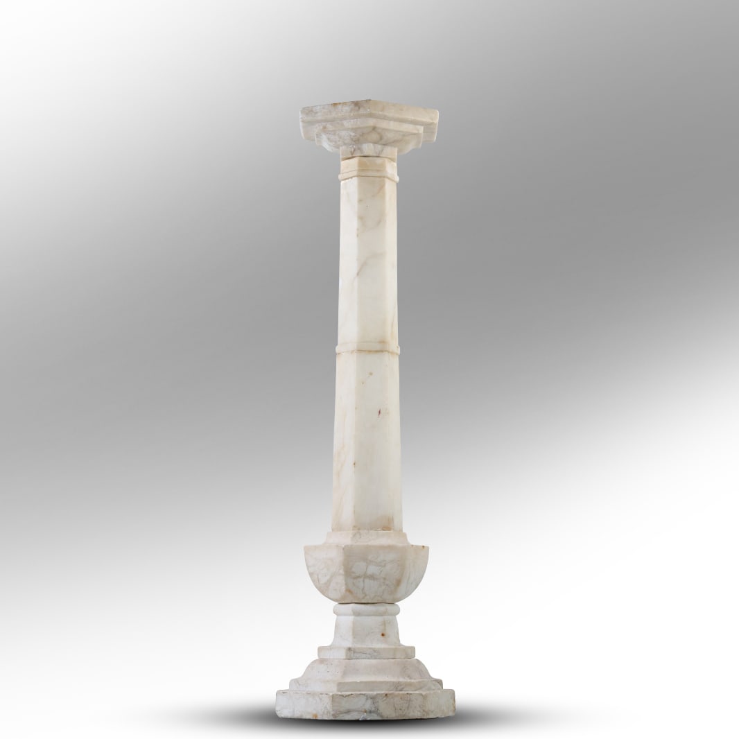 Antique White Marble Pedestal Classical Design 40 inches height x 12 inches wide (1 of 20)