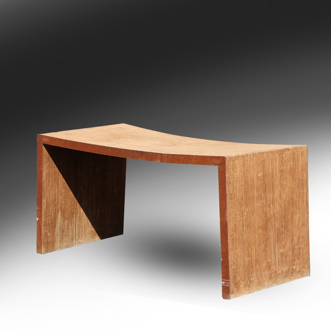 FRANK GEHRY (American b. 1929) EASY EDGES DESK dated 1972, Original Label (1 of 16)