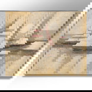 Lee Burr, Signed Pen Name Lee Reynolds, Oil Painting MODERNISM BOATS IN HARBOR: Lee Burr, Signed Pen Name Lee Reynolds, Oil Painting MODERNISM BOATS IN HARBOR. Size: 48 x 60 frame: 49 x 61 ; ASKart: Lee Burr Born: 1936 Known for: Abstraction, (Vanguard Studio and East Park Galler