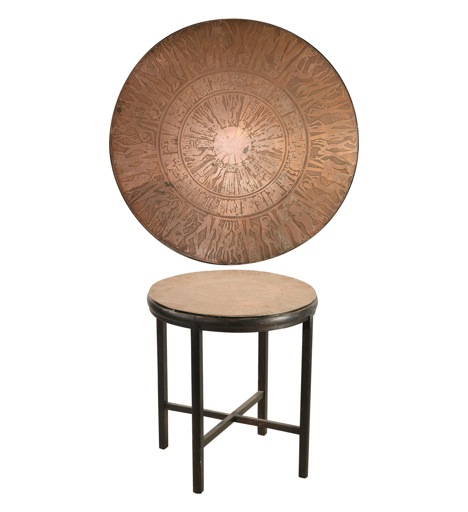 Mid-Century Italian G. Urso Etched Copper Table – Brutalist Modernist Design (1 of 20)