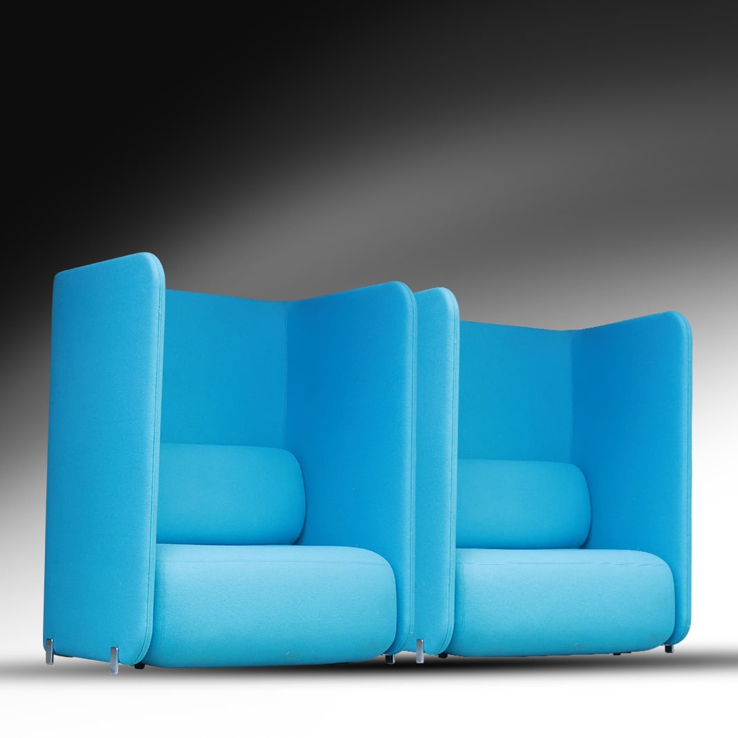 2 RETRO Bernhardt Design High Back CODE Chairs: Jang Won Yoon designer: Privacy Wall Lounge Chairs: 2 RETRO Bernhardt Design High Back CODE Chairs: Jang Won Yoon designer: Privacy Wall Lounge Chairs. size: 34 h 28 w ; Biography: Jang Won Yoon enrolled in Yonsei University in Korea to study biotechno