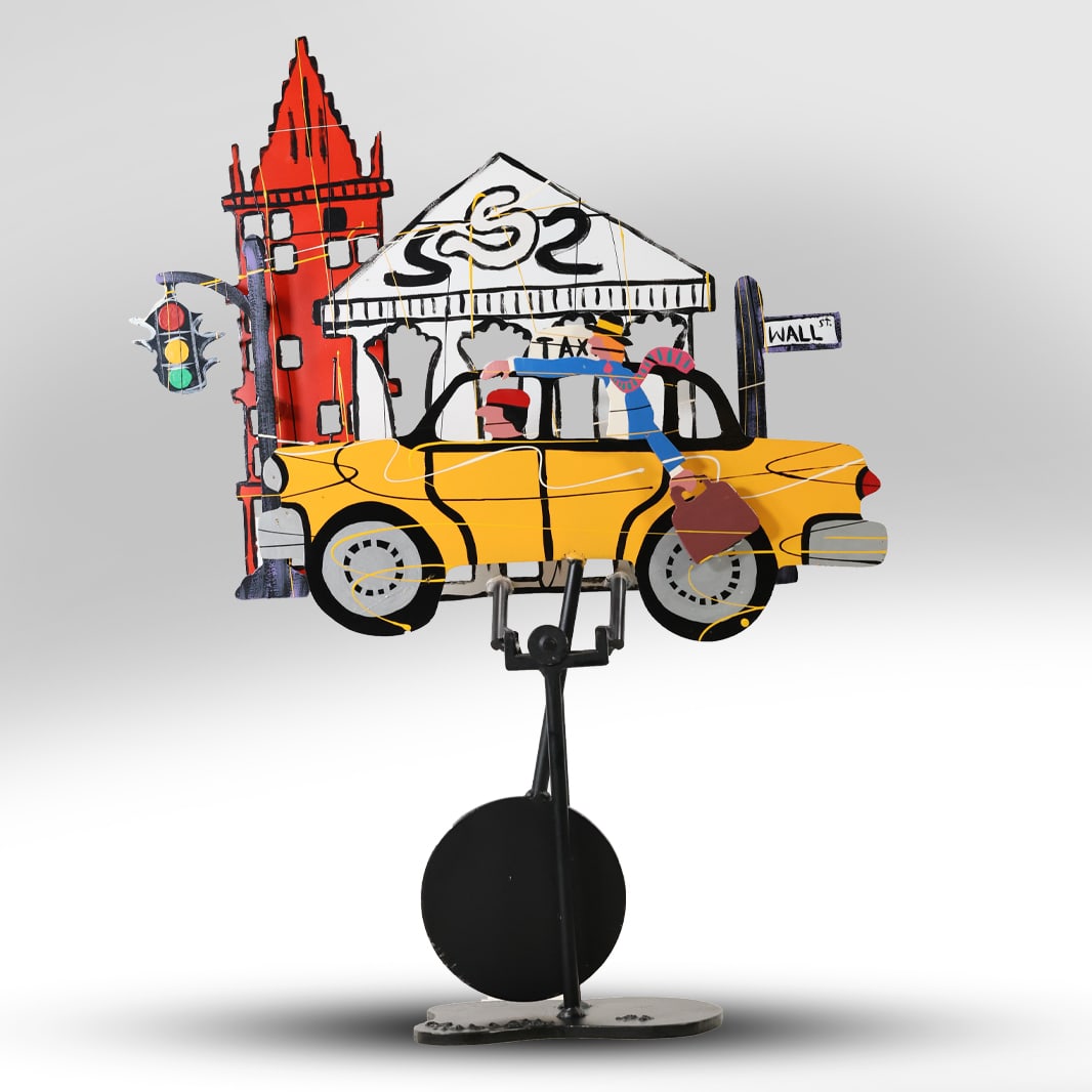 Frederick Prescott, "Wall Street, 1990 Kinetic Metal Sculpture, #26 / 175, 32 inches x 24 inches (1 of 20)