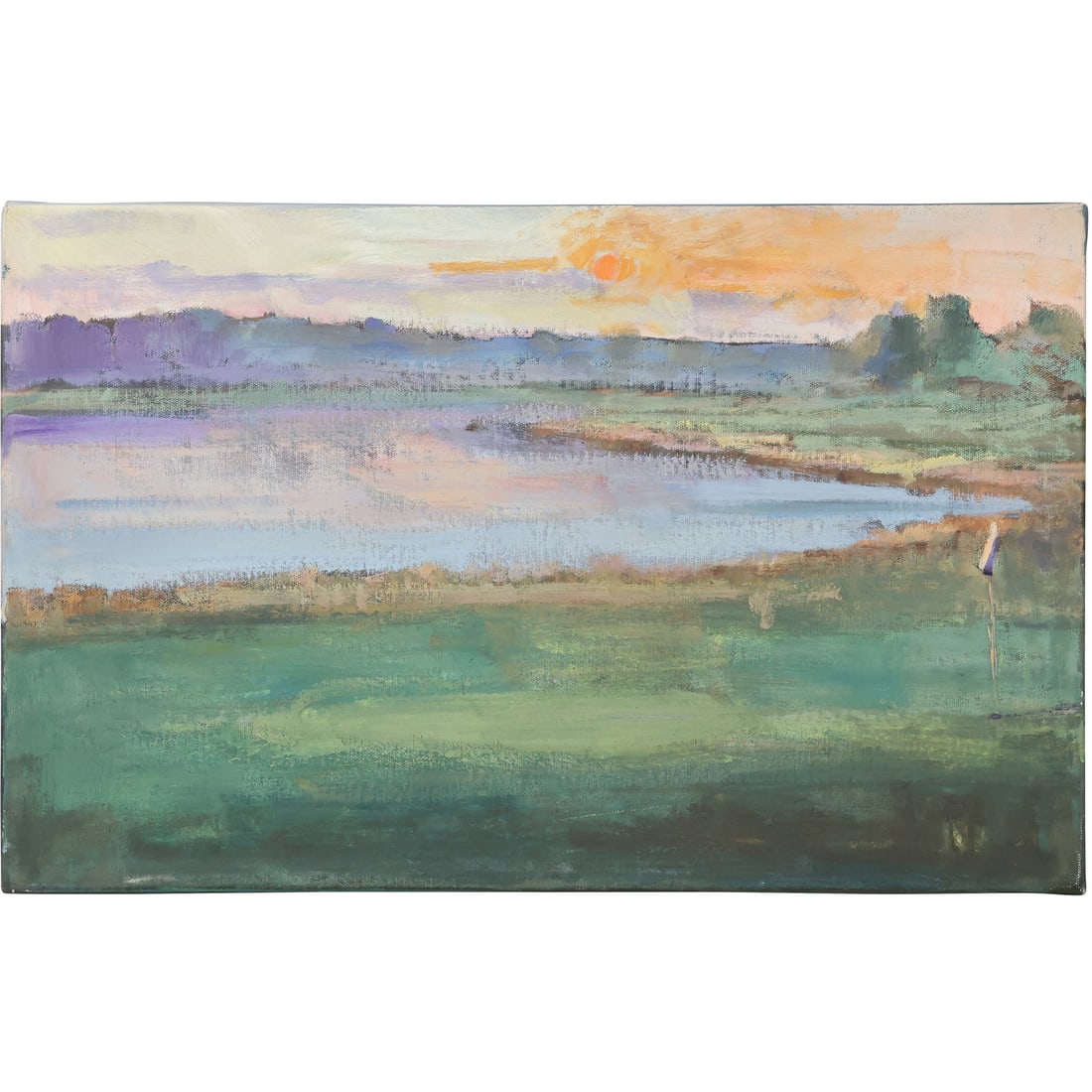 20th C. Coastal New England Marsh Landscape, unsigned, 13 in. x 20.5 in.: 20th C. Coastal New England Marsh Landscape, unsigned, 13 in. x 20.5 in. size: 13 x 20.5
