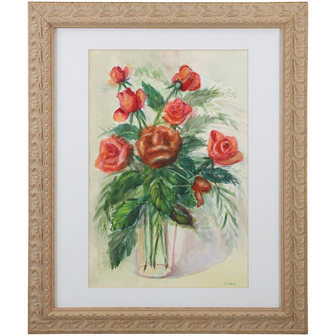 Jehudith [Judyta] Sobel [1924-2012] Polish, "Bouquet of Roses" Watercolor Painting, Signed (1 of 10)
