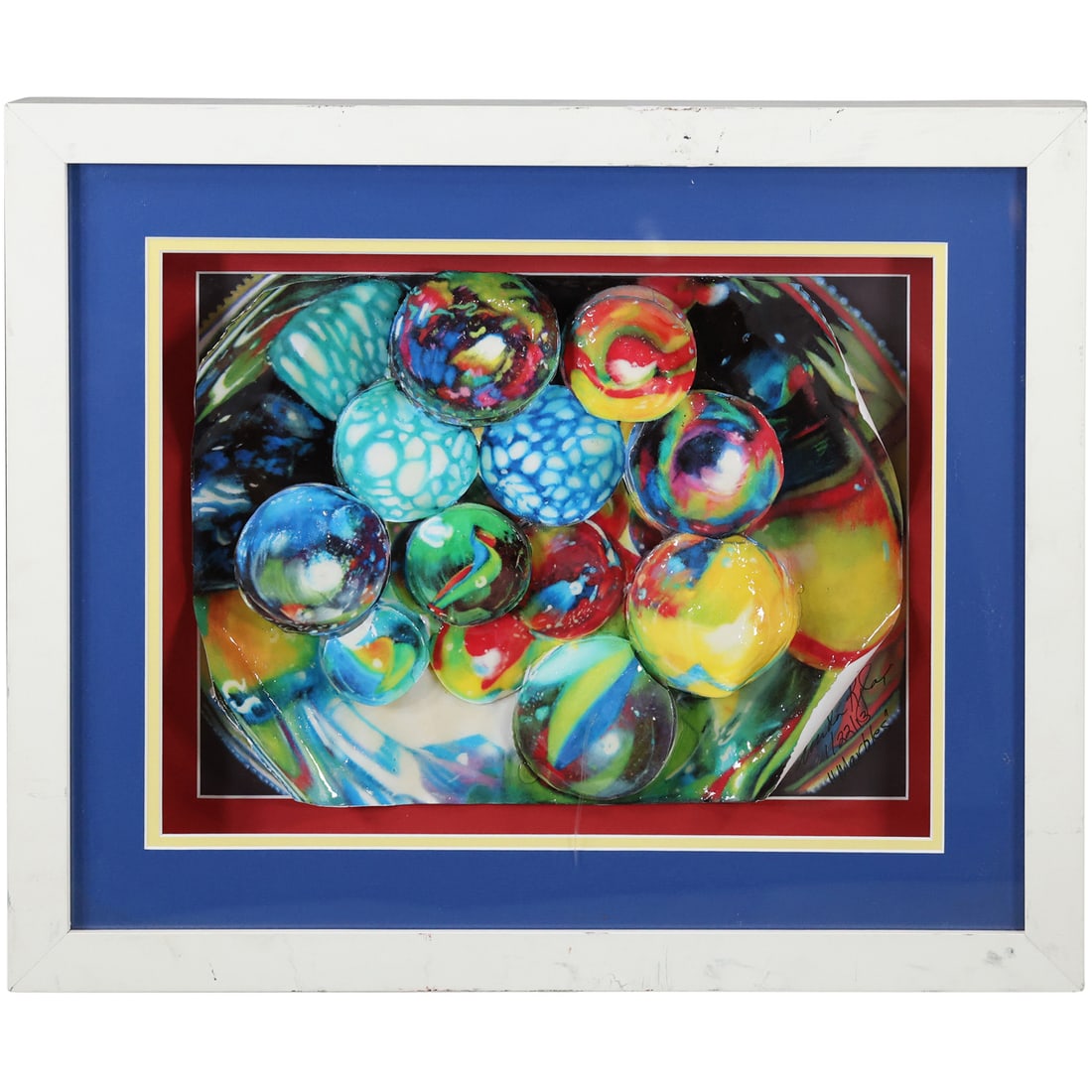 Michael Kerman "Marbles", 3D Mixed Media & Watercolor Artwork, Framed (1 of 12)