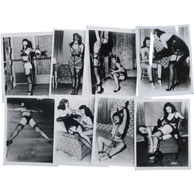Bettie Page Vintage Pin Up Photographs(8); Eight(8) vintage Black & White 8 x 10 photographs