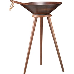 Vermillion Mid-Century Modern Walnut Salad Bowl