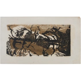 Ethel Magafan; 20thC. Modernist Woodcut "Winter Tree" Signed