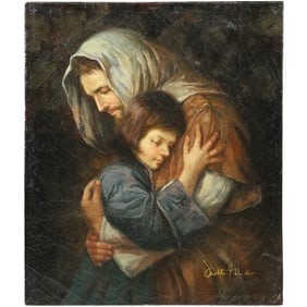 after Morgan Weistling, "The Promise", 20th C. Oil on Canvas Painting Artist Signed Illegible