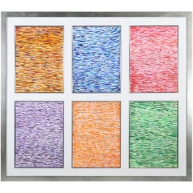 Michael Kerman "Six Color Squares", Etching Artwork, Framed, Signed