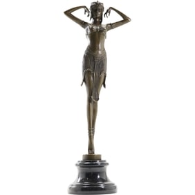 Demetre Chiparus(after); Art Deco Bronze Figure of a Dancer