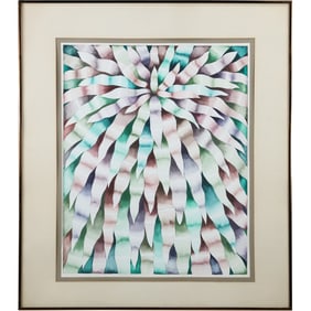 Signed S Stabler, Outstanding Watercolor Painting , Spray of Garden of Leaves, Framed.