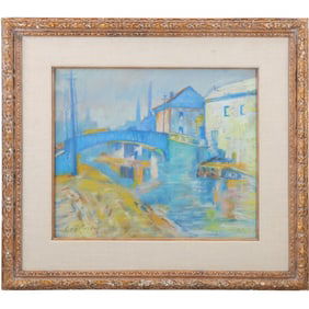 Guy Rose(After); American Pastel "Sunlit Canal, Giverny"