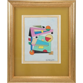 Rolph Scarlett, [1889-1984] American, "Geometric Abstract" Watercolor & Gouache on Paper