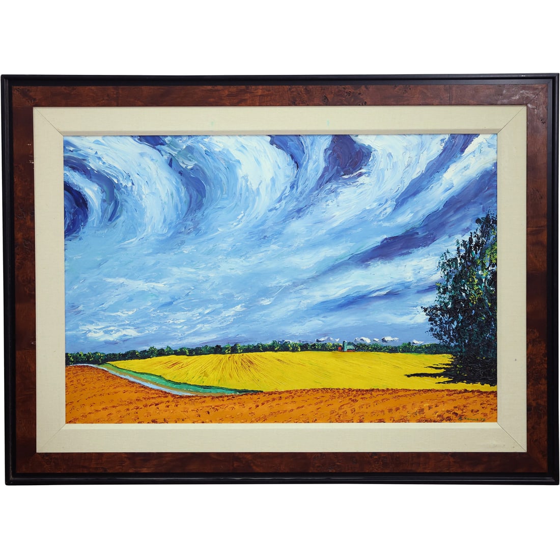 Richard W Manning, 20th C. Oil on Canvas Painting, "Flat Country Near Snow Hill", Signed, Framed (1 of 20)