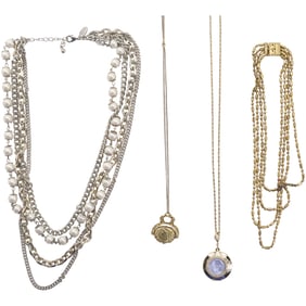 4 Assorted Costume Fashion Jewelry Necklaces - Variety - See Pictures