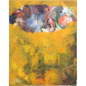 20th C. Abstract Expressionisn Oil on Canvas Painting 28 in. x 22 in., unsigned