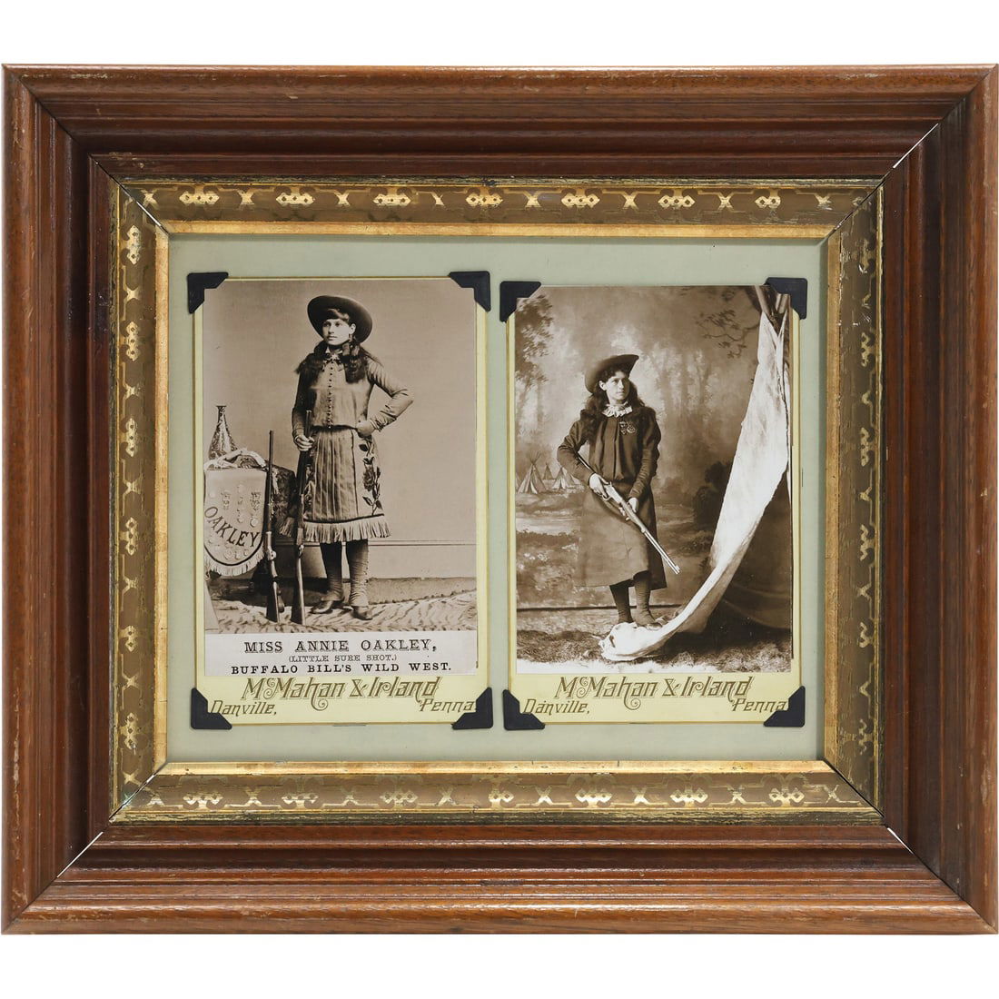 Miss Annie Oakley Picture Prints Mounted in an Antique Walnut Frame (1 of 12)