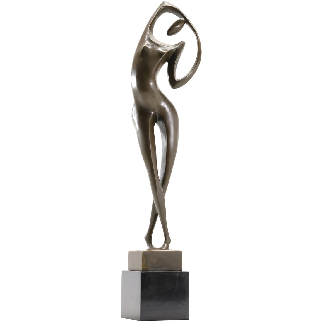 Max Milo [1938-1976] Signed Modernism Abstract Figure Bronze Sculpture 21 in. height, x 5 in. (1 of 14)