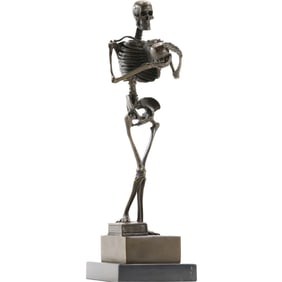 Signed Bronze Figure of a Skeleton after a model by Carl Kauba (Austrian-American, 1865-1922)