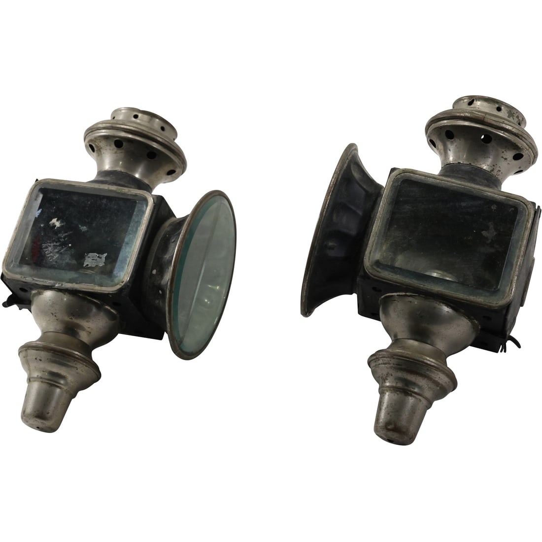 Pair Antique 19th C. Carriage Lanterns 10.75 inches x 6 inches (1 of 11)