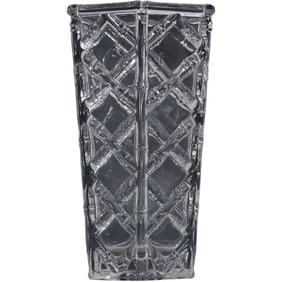Signed TIFFANY & CO BAMBOO DESIGN CRYSTAL GLASS VASE 10 inches height x 6 in. wide
