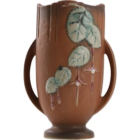 Roseville Pottery Fuchsia Vase 896-8; Circa 1980s, 9 inches height