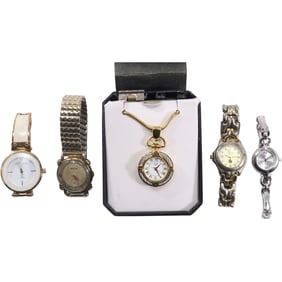 5 Assorted Fashion Wristwatches including Anne Klein, Tag Heuer, Benrus - See Pictures