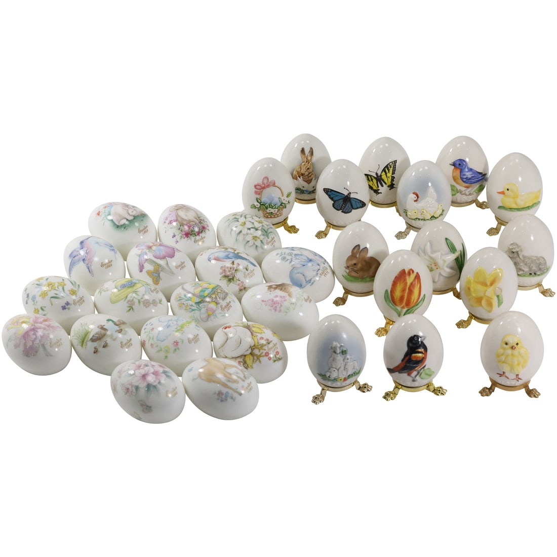 32 Fine Porcelain EGGS; Goebel, Noritake: 32 Fine Porcelain EGGS; Goebel, Noritake. size: average 2 in.