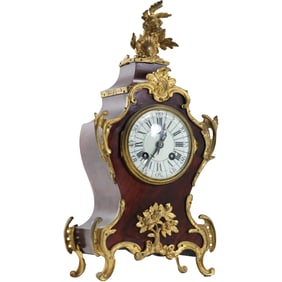 19TH CENTURY FRENCH TORTOISESHELL AND ORMOLU MOUNTED MANTEL CLOCK