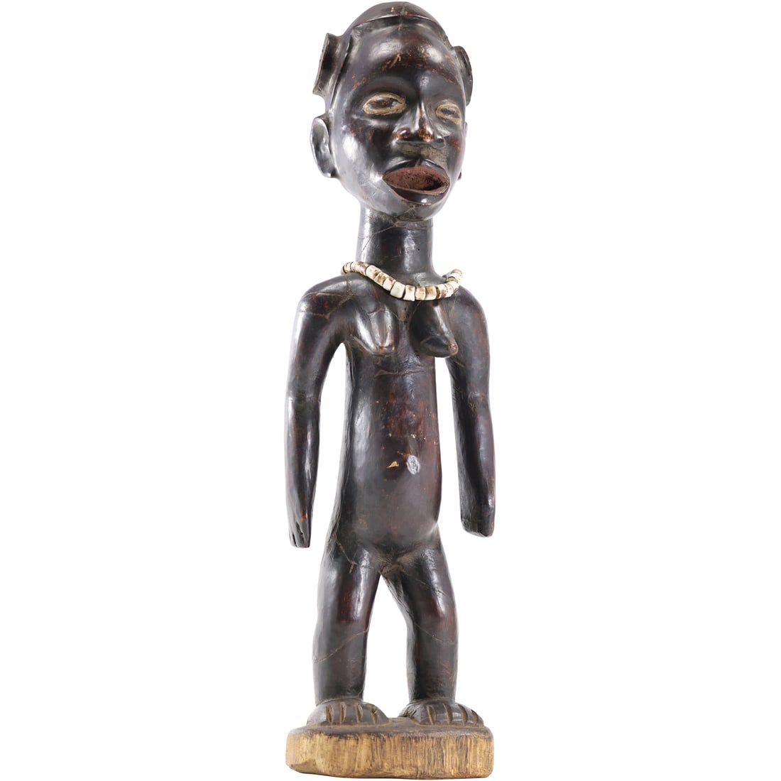 Antique Carved Wood African Tribal Woman Figure Statue Sculpture 22.5 in. height x 5.5 in. wide (1 of 14)