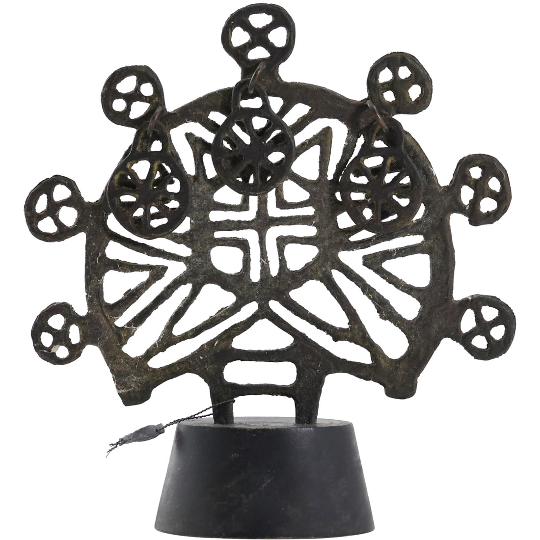 Haitian Bronze Sun Sculpture on Base 9 in. height x 8 in. wide, Original Patina: Haitian Bronze Sun Sculpture on Base 9 in. height x 8 in. wide, Original Patina. size: 9 h 8 w