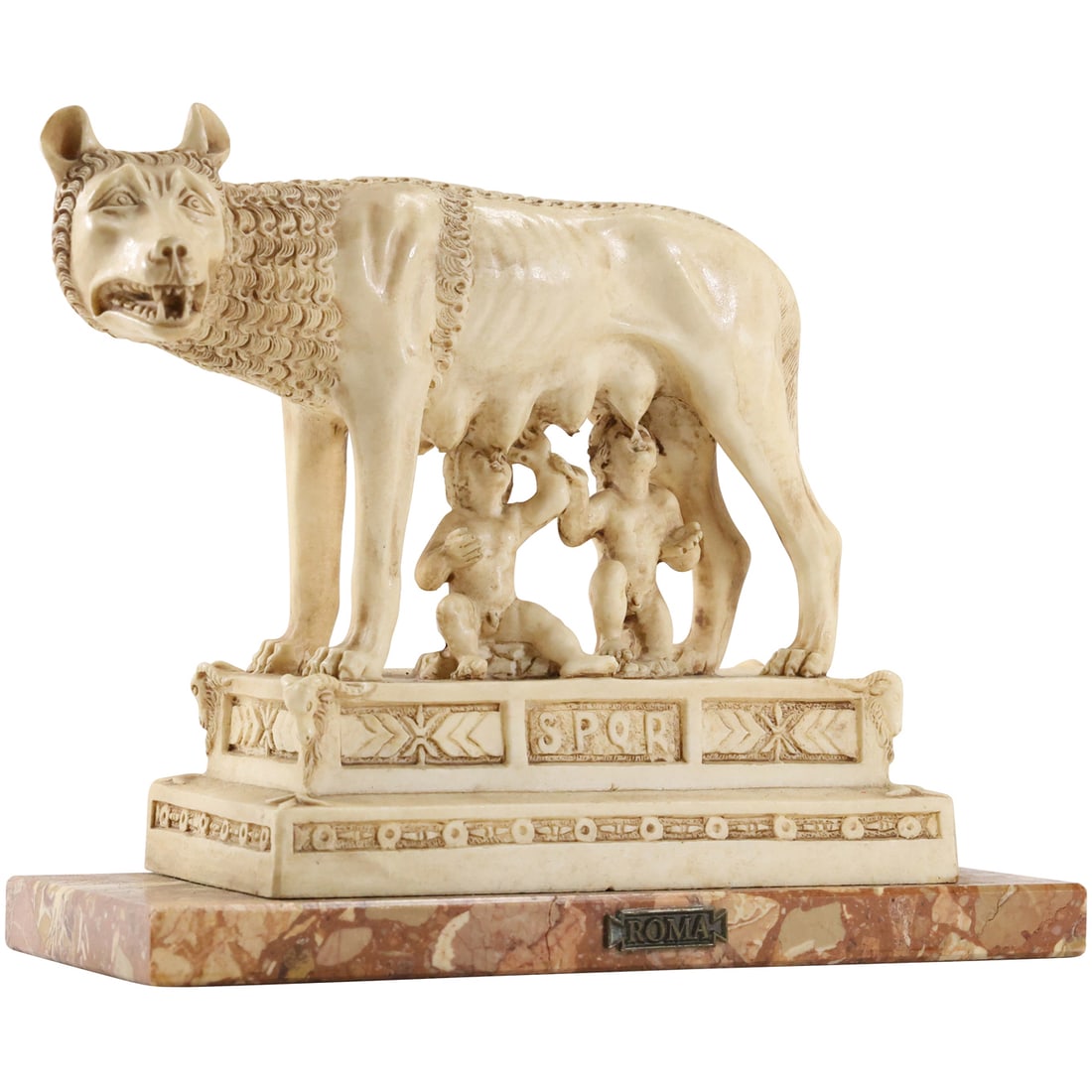 Romulus and Remus Roman Mythology Figural Statue Sculpture in Hard Composition 10.5 in. length (1 of 17)