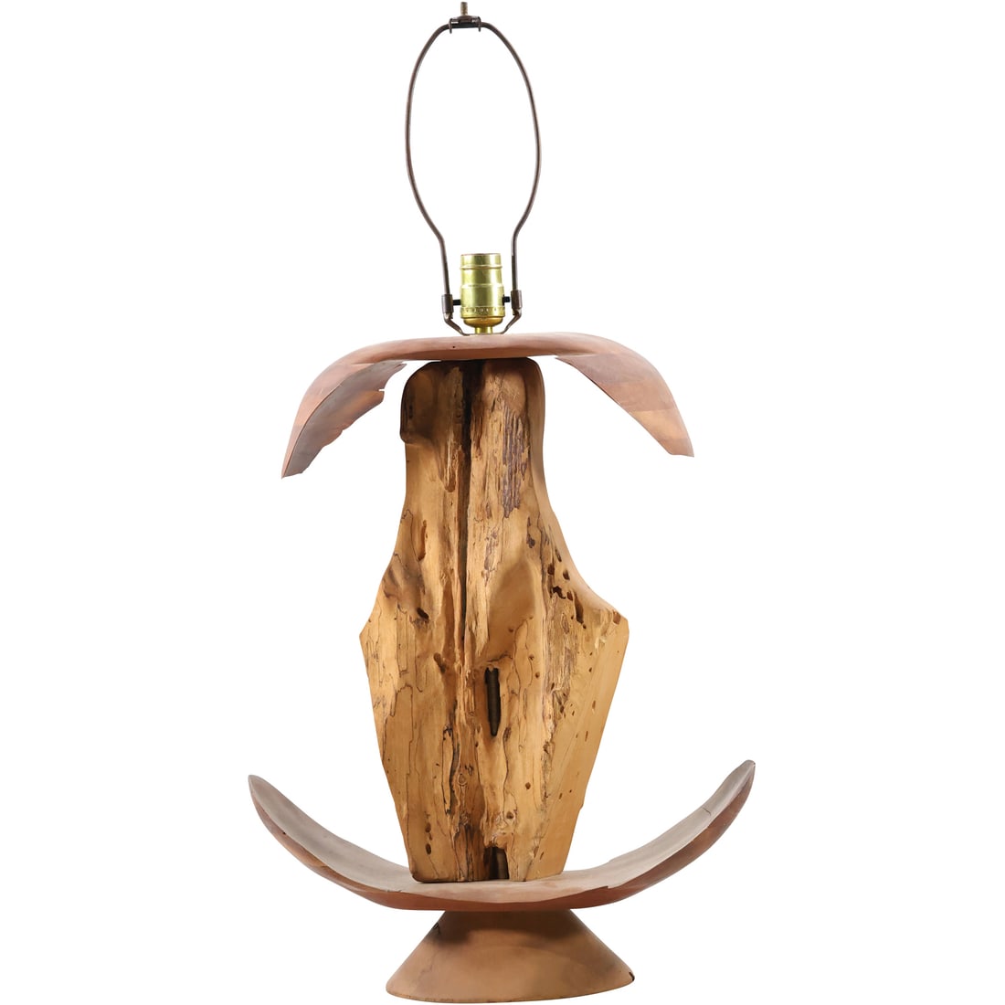 Circa 1950s Organic Driftwood Log Table Lamp Mid-Century Modern  29 in. overall height (1 of 20)