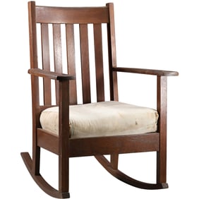 HARDEN LINE Mission Oak Slat Back Rocker with Original Label
