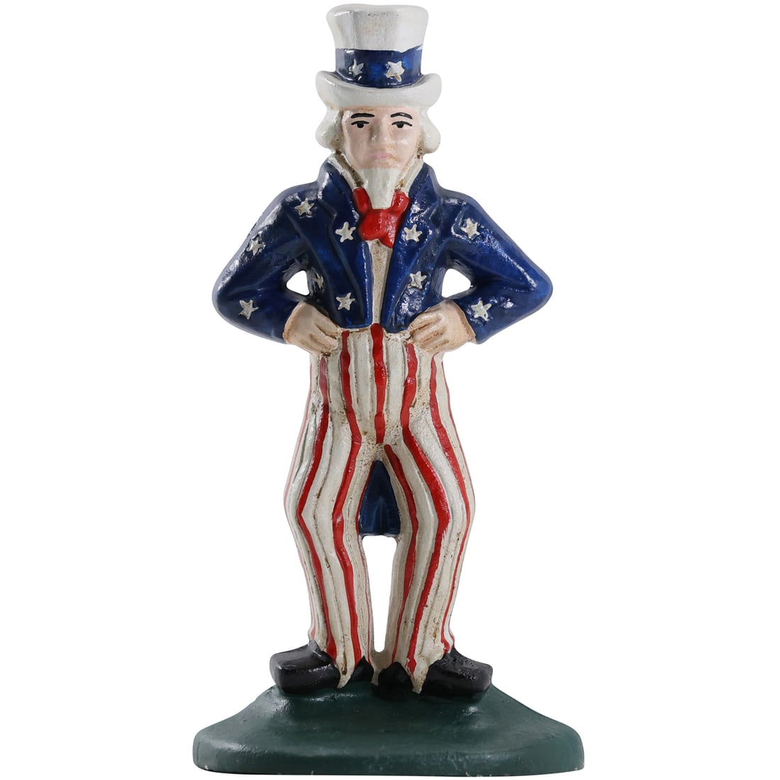 Novelty UNCLE SAM Cast Iron Door Stop in Original Paint Finish 9.25 in. height (1 of 13)