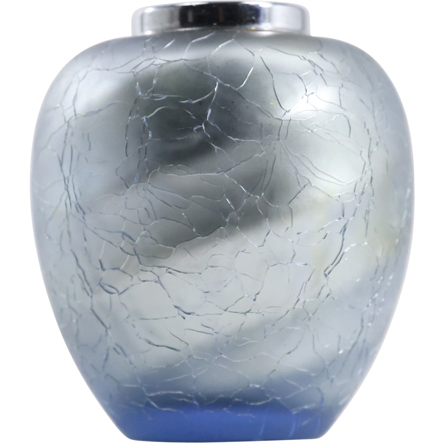Quality Art Glass Crackle Pattern Vase Signed on Base and marked U.S.A 3.5 in. height x 3 in. wide (1 of 15)