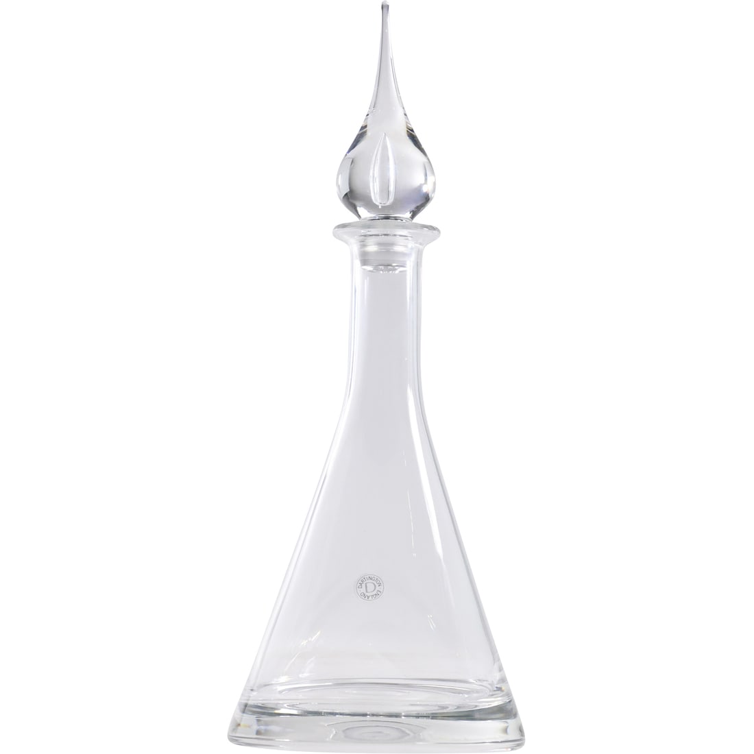 Vintage Dartington Crystal Glass Sharon Decanter with Stopper, Original Label, 14.5 in. height: Vintage Dartington Crystal Glass Sharon Decanter with Stopper, Original Label, 14.5 in. height. size: 14.5 h 5.5 w