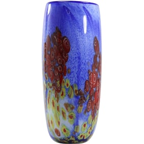 MURANO / ANN PRIMROSE ATTRIBUTED MILLEFIORI AND AVENTURINE VASE 12 in. height