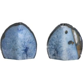 Blue GEODE Mineral Stone Bookends 4.75 in. height x 3.25 in. wide