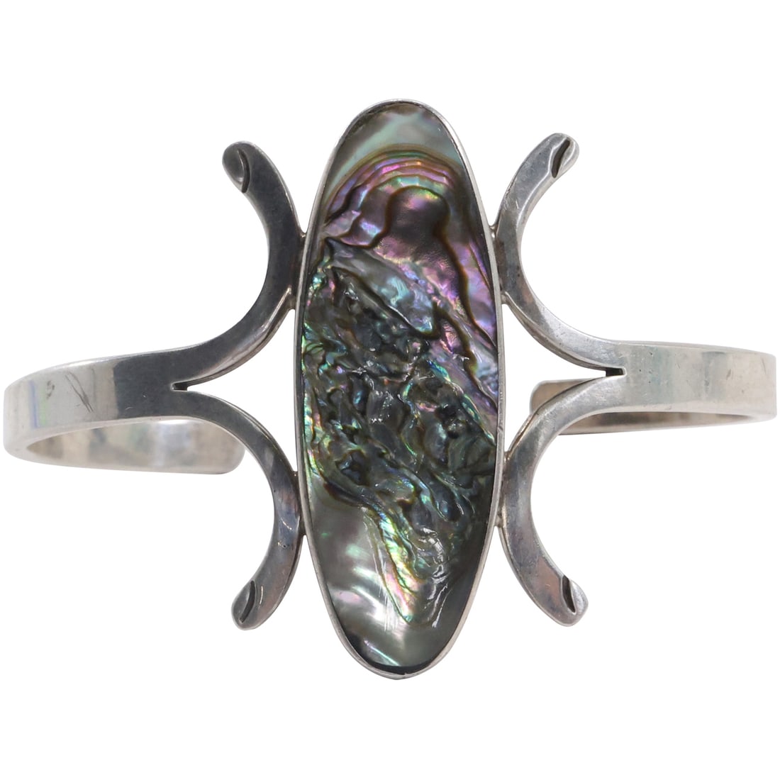 CII Mexico .925 Sterling Silver and Abalone Cuff Bracelet 2 in. x 2 1/2 in. x 1 3/4 in.; 22 grams (1 of 15)