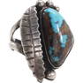 Native American Indian Navajo Sterling Silver with Turquoise and Feather Symbol Ring size 9,