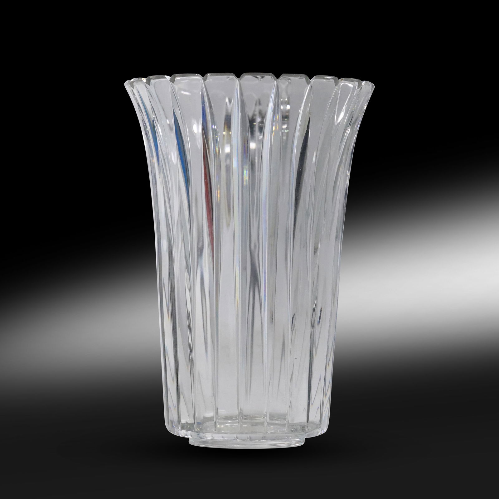 TIFFANY & CO Signed Cut Crystal Glass Vase 8 in. height x 5.5 in. wide (1 of 12)